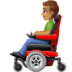 👨🏽‍🦼 man in motorized wheelchair: medium skin tone display on Facebook